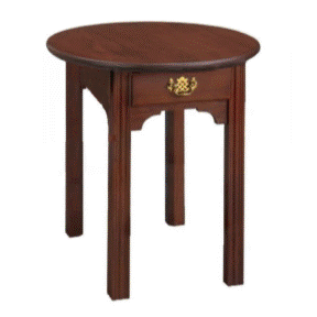 Chippendale: Round End Table With Drawer