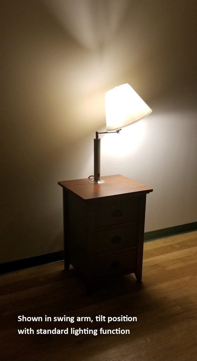 Custom Passages 3 Drawer Nightstand with Swing Arm Lamp Leisters