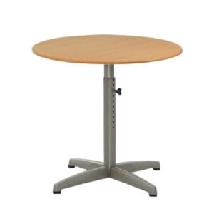 Adjustable Height Single Metal Pedestal Table