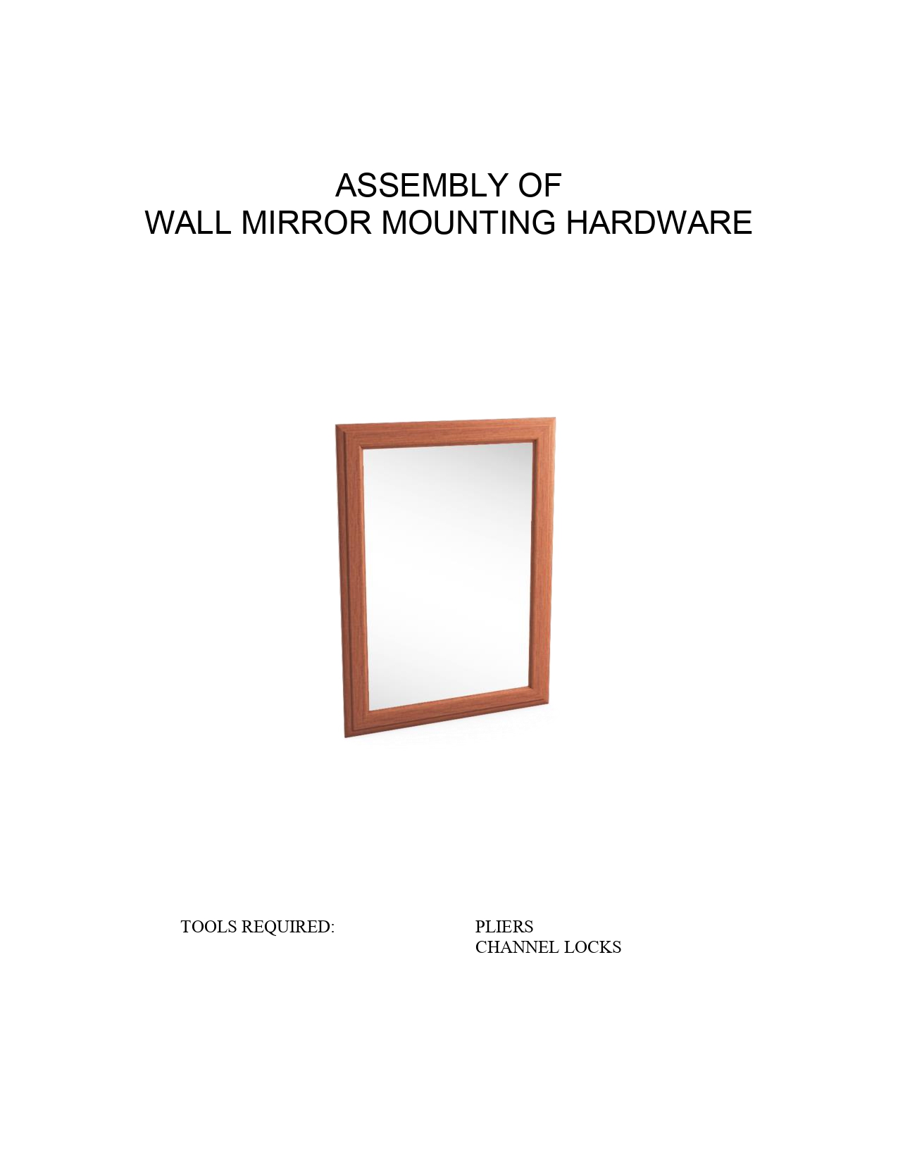 WALL MIRROR MOUNTING ASSEMBLY INSTRUCTIONS Leisters Furniture