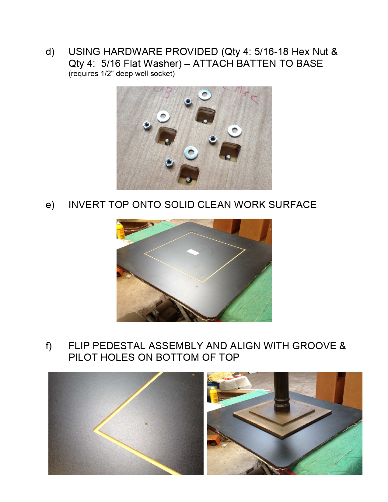 WOOD PEDESTAL TABLE ASSEMBLY INSTRUCTIONS Leisters Furniture