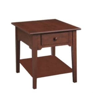 Shaker : Rectangular End Table With Drawer & Shelf